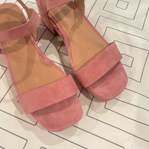 Madewell Pink Leather Block Sandals - Picture 3 of 14